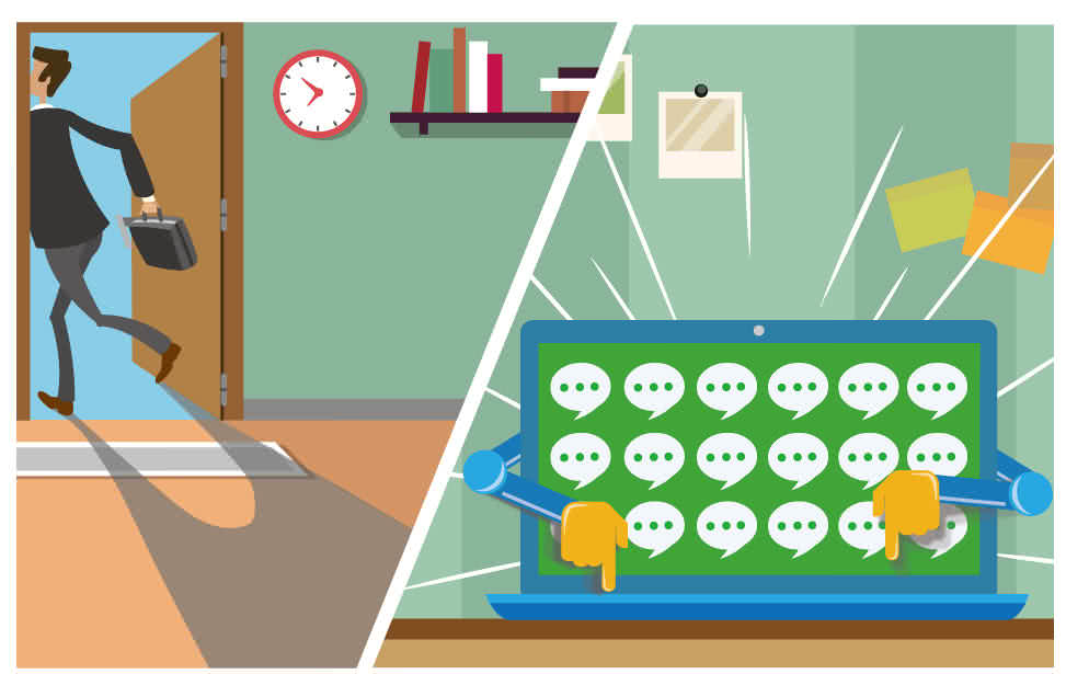 白天，你去上班，家裡的電腦也上班幫你自動傳送訊息